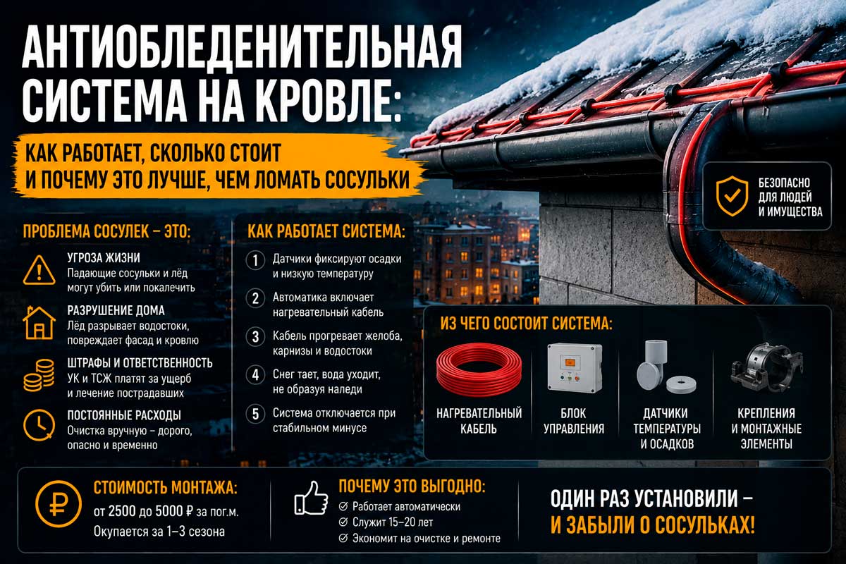 Антиобледенительная система на кровле