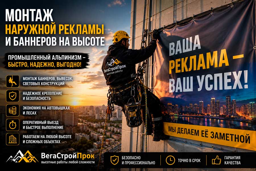 Монтаж наружной рекламы
